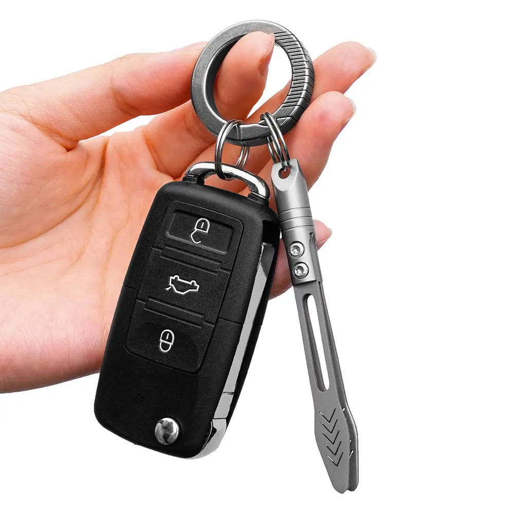 Titanium Alloy Small Tweezers Multi Functional Keychain Pendant Outdoor Tool EDC