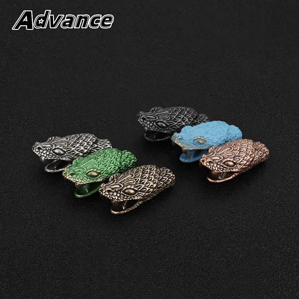 Python Brass Bead Paracord Lanyard Pendant Bead DIY Snake Head Pendant
