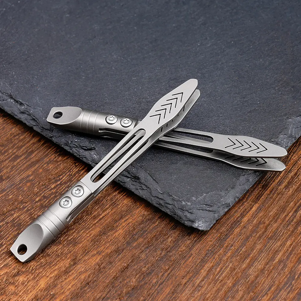 Titanium Alloy Small Tweezers Multi Functional Keychain Pendant Outdoor Tool EDC