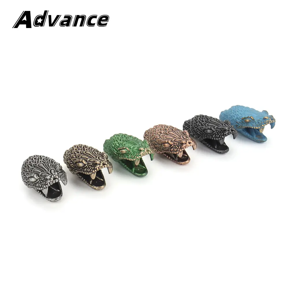 Python Brass Bead Paracord Lanyard Pendant Bead DIY Snake Head Pendant