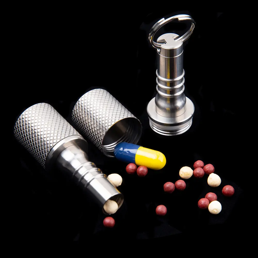 Titanium Alloy Mini Bottle Sealed Box Outdoor Tool Portable Small Bottles Sealed Can EDC Tools