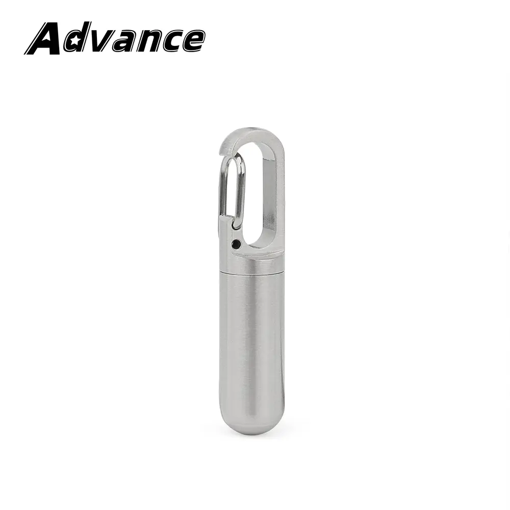 Mini Stainless Steel Seal Bottle Waterproof Canister Pill Bottles Keychain Outdoor EDC Tool Key Ring