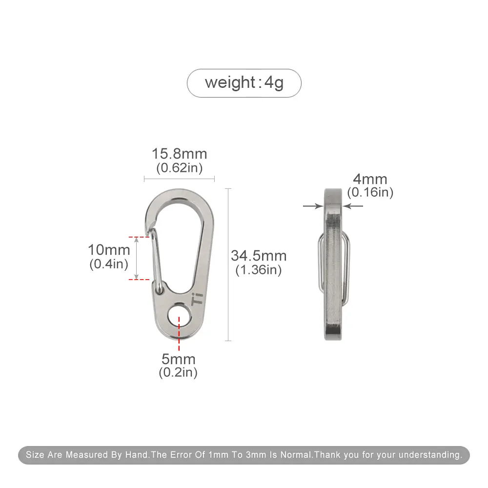 Titanium Alloy Keychain Outdoor Small Tool Alloy Key Ring Mountain Climbing Hang Buckle