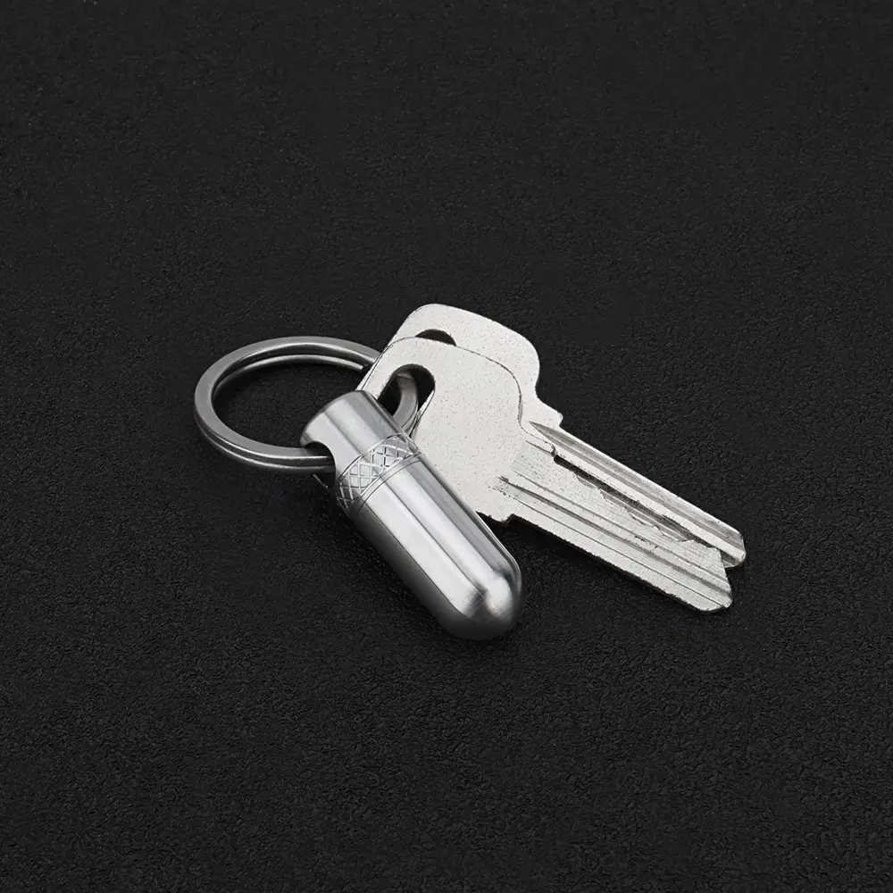 New Titanium Alloy Small Bottle Seal Waterproof Storage Bottle Portable Keychain Pendant Outdoor Tool