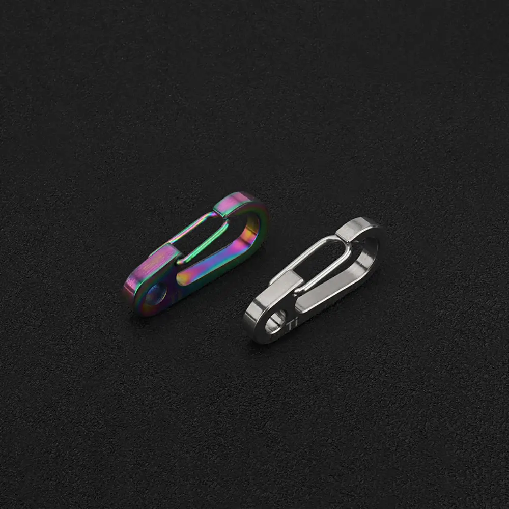 Titanium Alloy Keychain Outdoor Small Tool Alloy Key Ring Mountain Climbing Hang Buckle