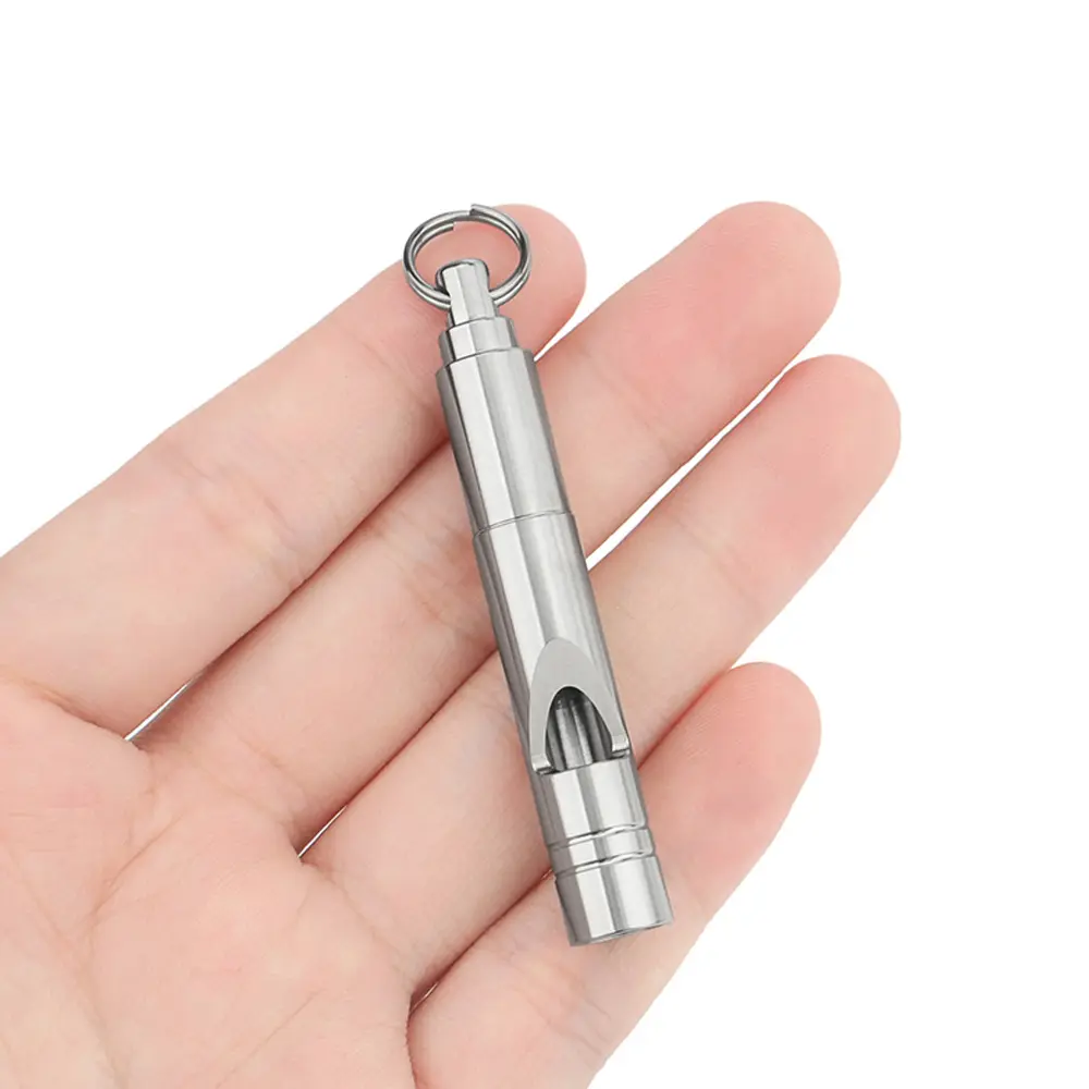 Simple Titanium Alloy Whistle Portable Whistle Outdoor Tool EDC Camping Hiking