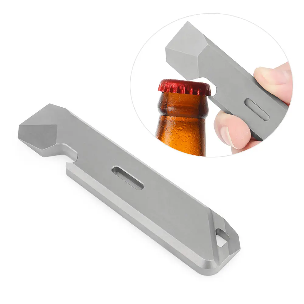 Small Titanium Alloy Open Bottle Crowbar Tactical EDC Outdoor Camping Tool Keyring Car Gift