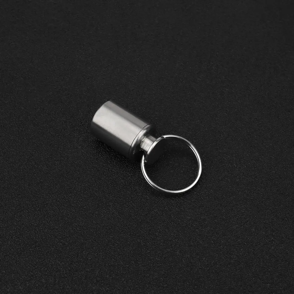 Titanium Alloy Small Bottle Sealed Waterproof Pillbox Portable Pill Storage Container Outdoor Tool
