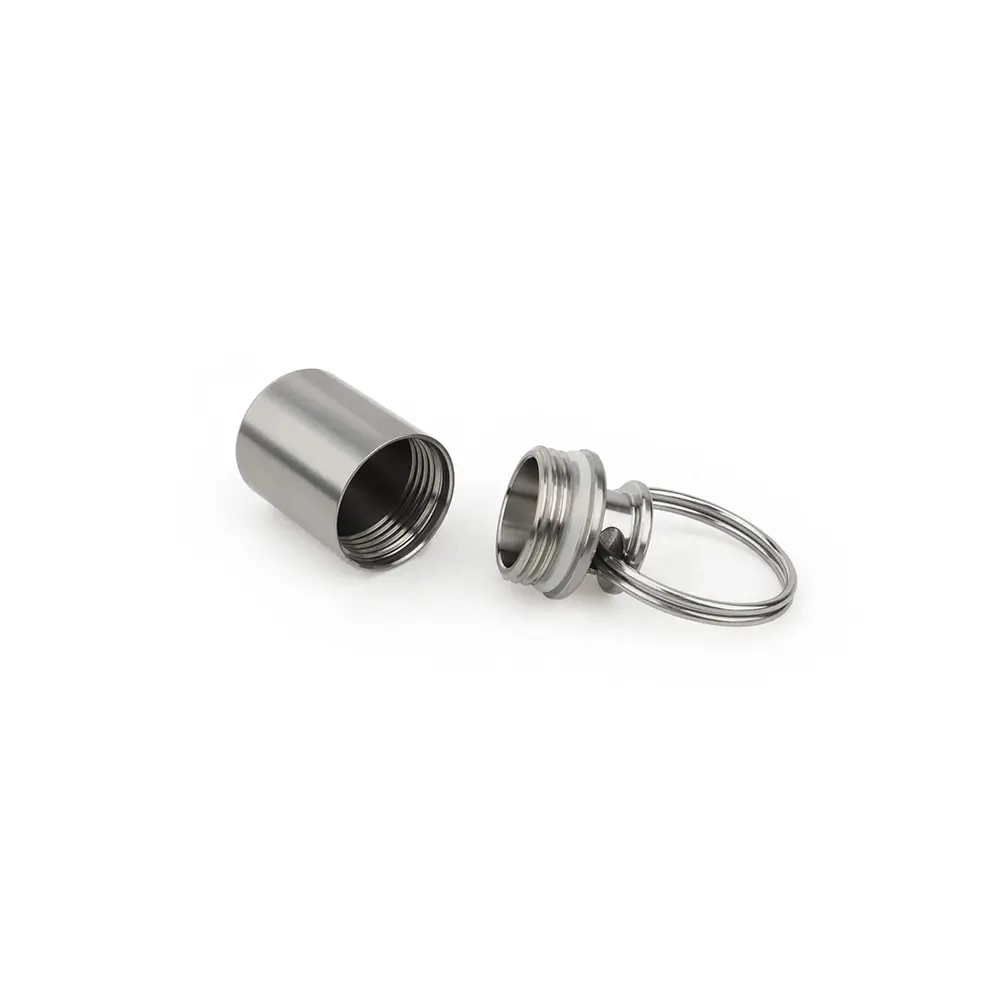 Titanium Alloy Small Bottle Sealed Waterproof Pillbox Portable Pill Storage Container Outdoor Tool