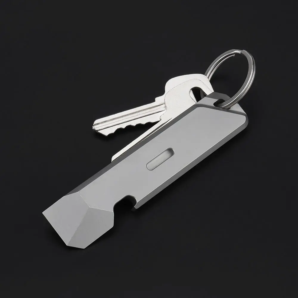 Small Titanium Alloy Open Bottle Crowbar Tactical EDC Outdoor Camping Tool Keyring Car Gift