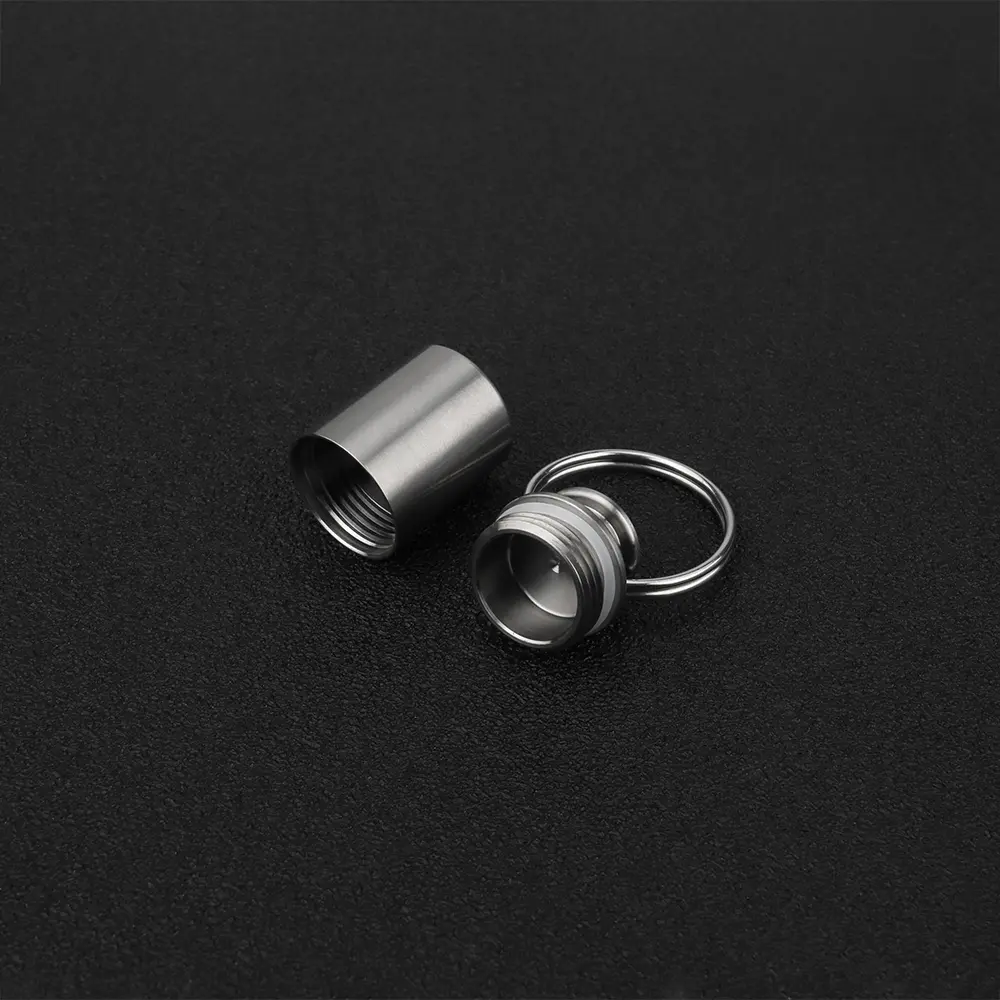 Titanium Alloy Small Bottle Sealed Waterproof Pillbox Portable Pill Storage Container Outdoor Tool