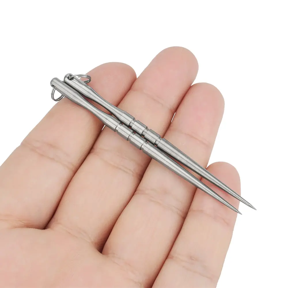5pcs Wholesale Titanium Alloy Toothpick Fruit Fork Teeth Cleaning Toothpick Portable Outdoor EDC Tool