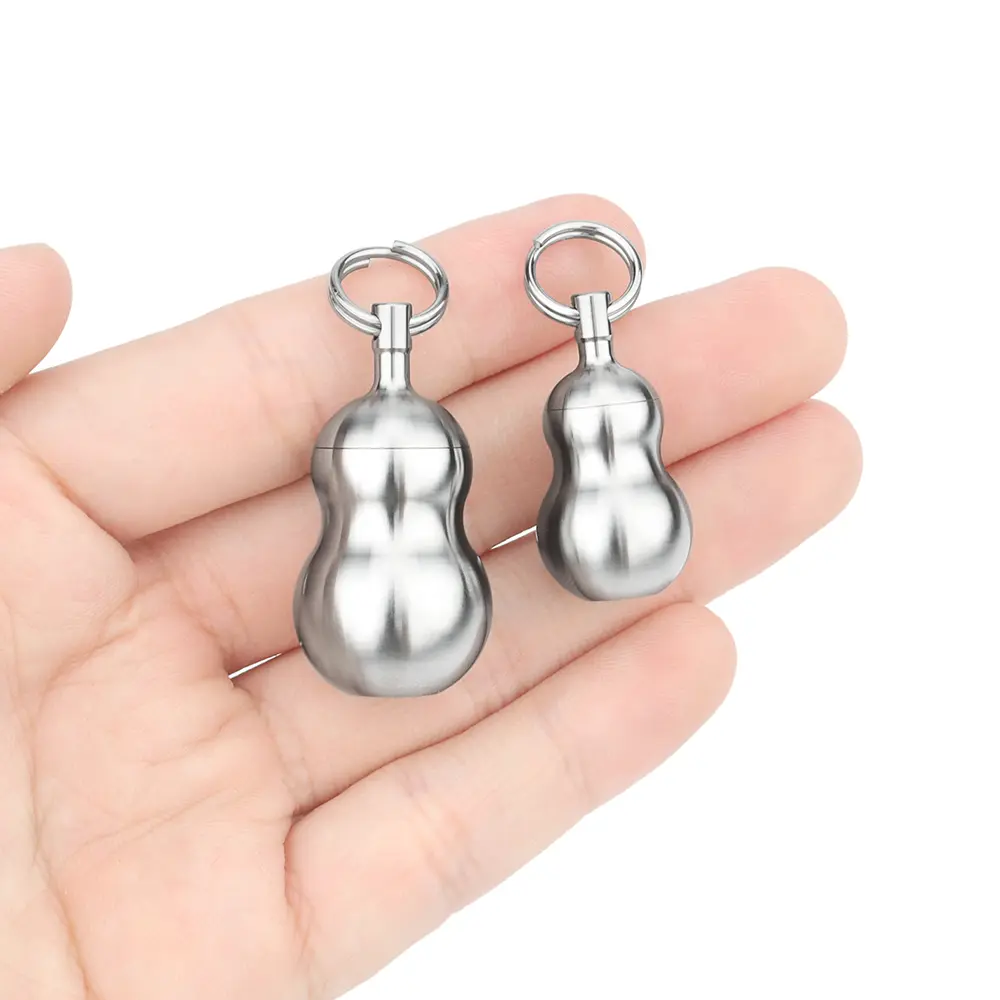 Titanium Alloy Mini Bottle Gourd Waterproof Pill Cans Portable Seal Outdoor EDC Tool Small Storage Bottle