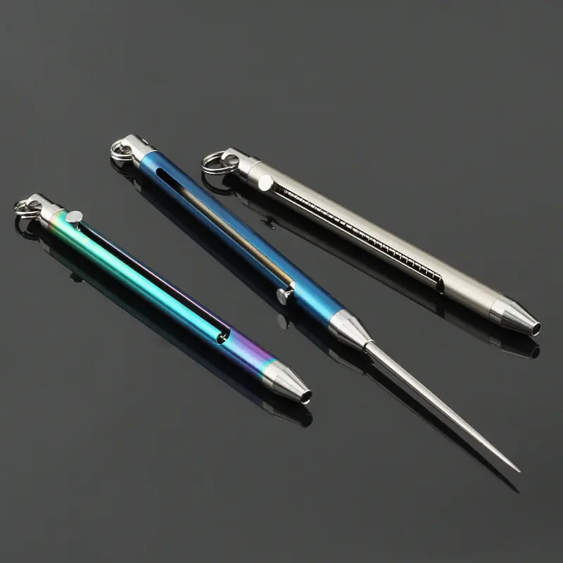 Spring Titanium Alloy Toothpick Holder EDC Titanium Toothpick Portable Multifunction Fruit Fork Outdoor Camping Tool