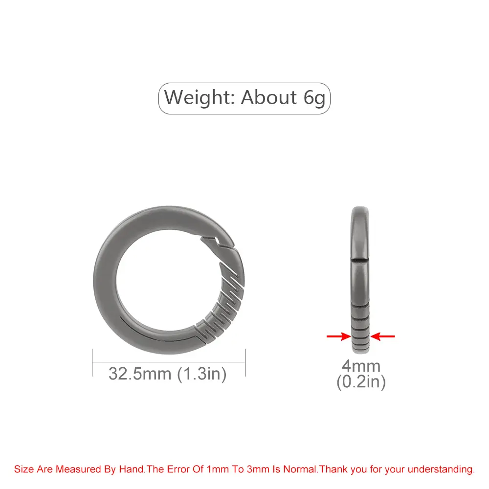 Titanium Alloy Round Ring Keychain EDC Outdoor Tool Keyring Buckle Accessories