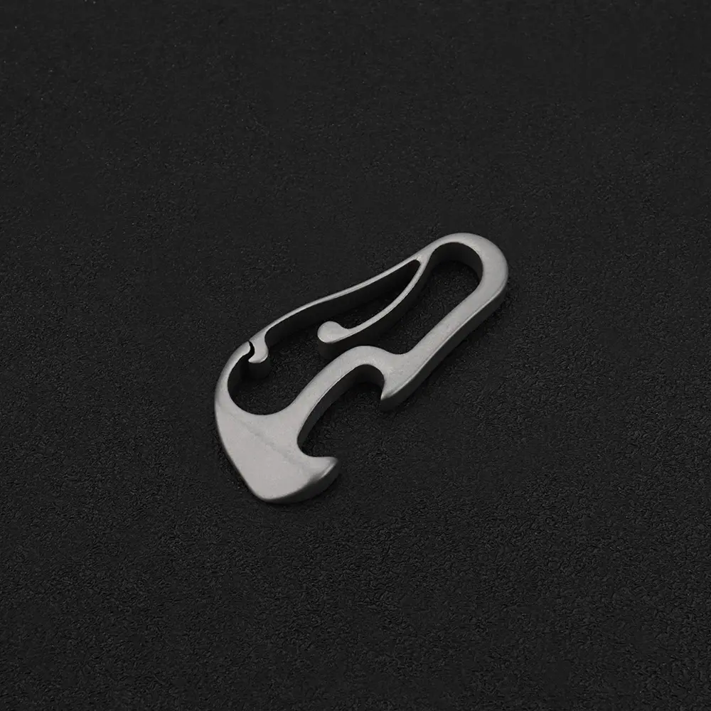 Curve Shape Titanium Alloy Buckle EDC Outdoor Tool Multi Functional Bottle Opener Keychain