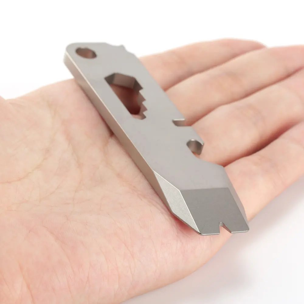 1pc Titanium Alloy Multi-function Bottle Opener Wrench Keychain Pendant Accessories Outdoor EDC Tool