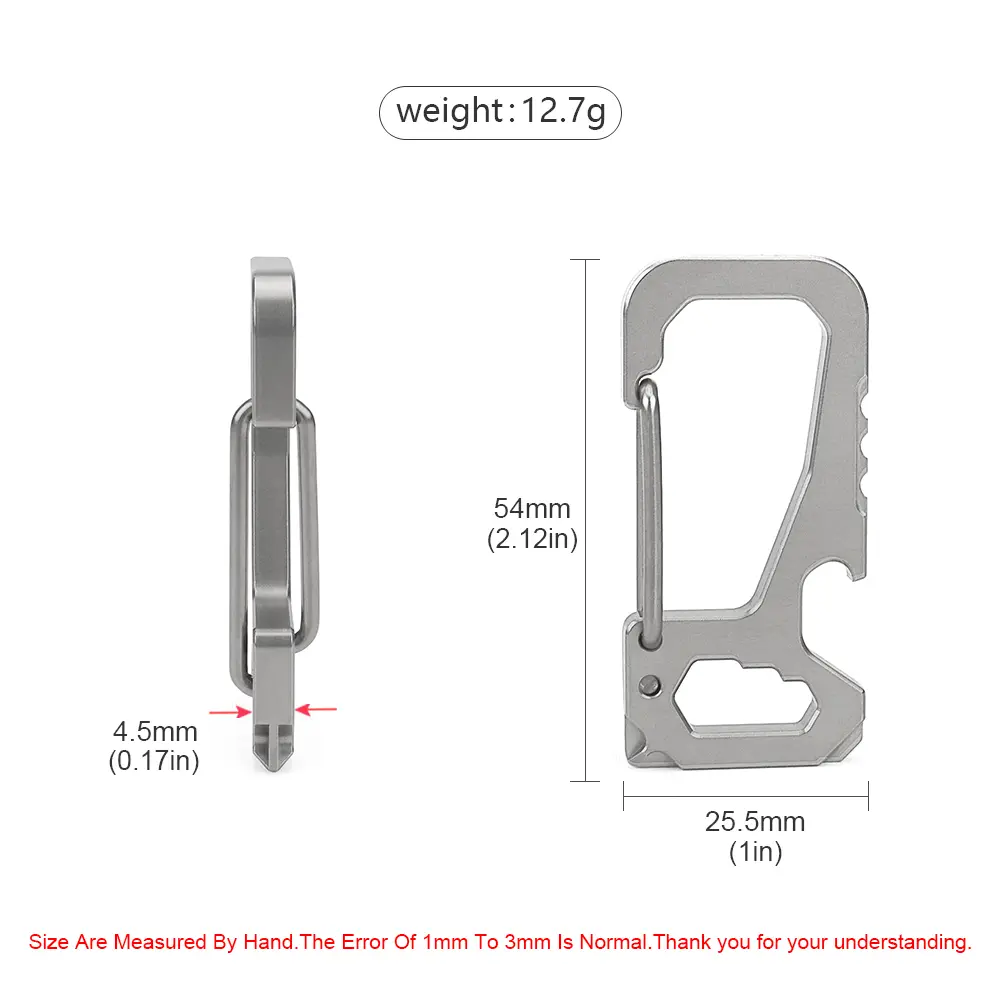 Titanium Alloy Buckle Waist Buckle EDC Keychain Screwdriver Outdoor Tool Bottle Opener