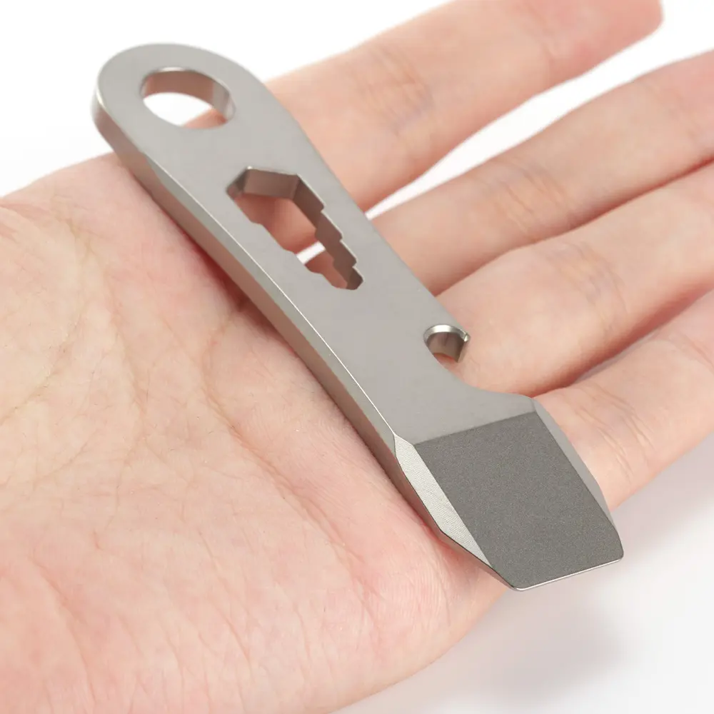 1pc Titanium Alloy Multi-function Bottle Opener Wrench Keychain Pendant Accessories Outdoor EDC Tool