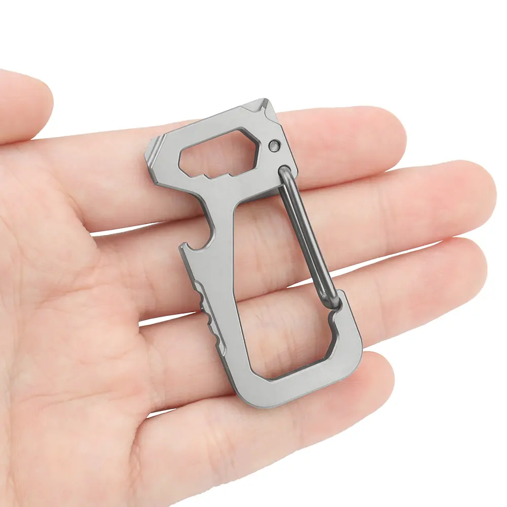 Titanium Alloy Buckle Waist Buckle EDC Keychain Screwdriver Outdoor Tool Bottle Opener