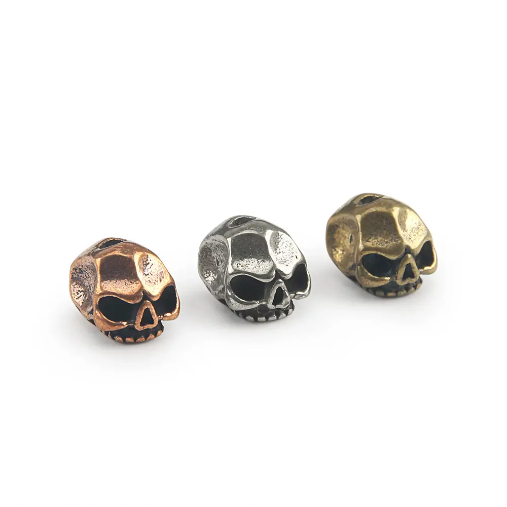 3pcs Mini Skull Brass Knife Beads Small Paracord Bead Rope Pendant Accessories