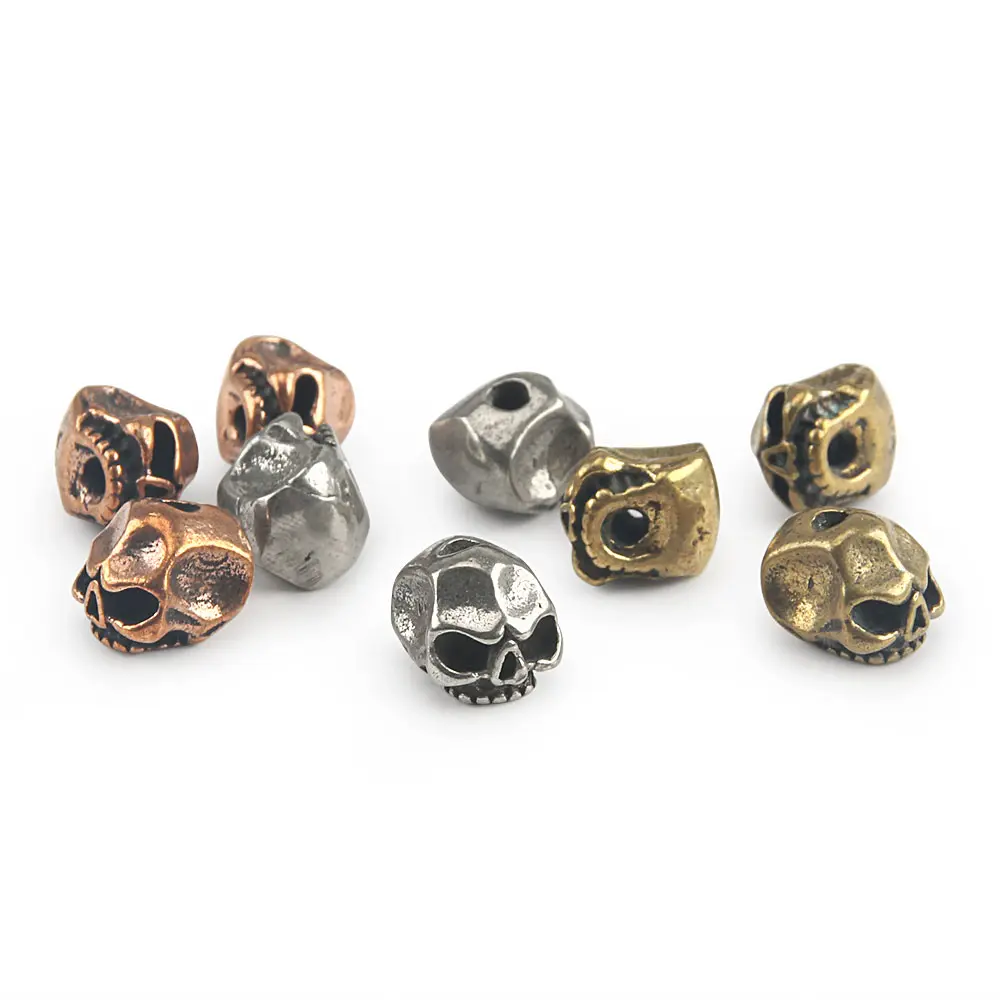 3pcs Mini Skull Brass Knife Beads Small Paracord Bead Rope Pendant Accessories