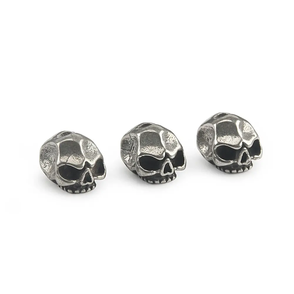 3pcs Mini Skull Brass Knife Beads Small Paracord Bead Rope Pendant Accessories