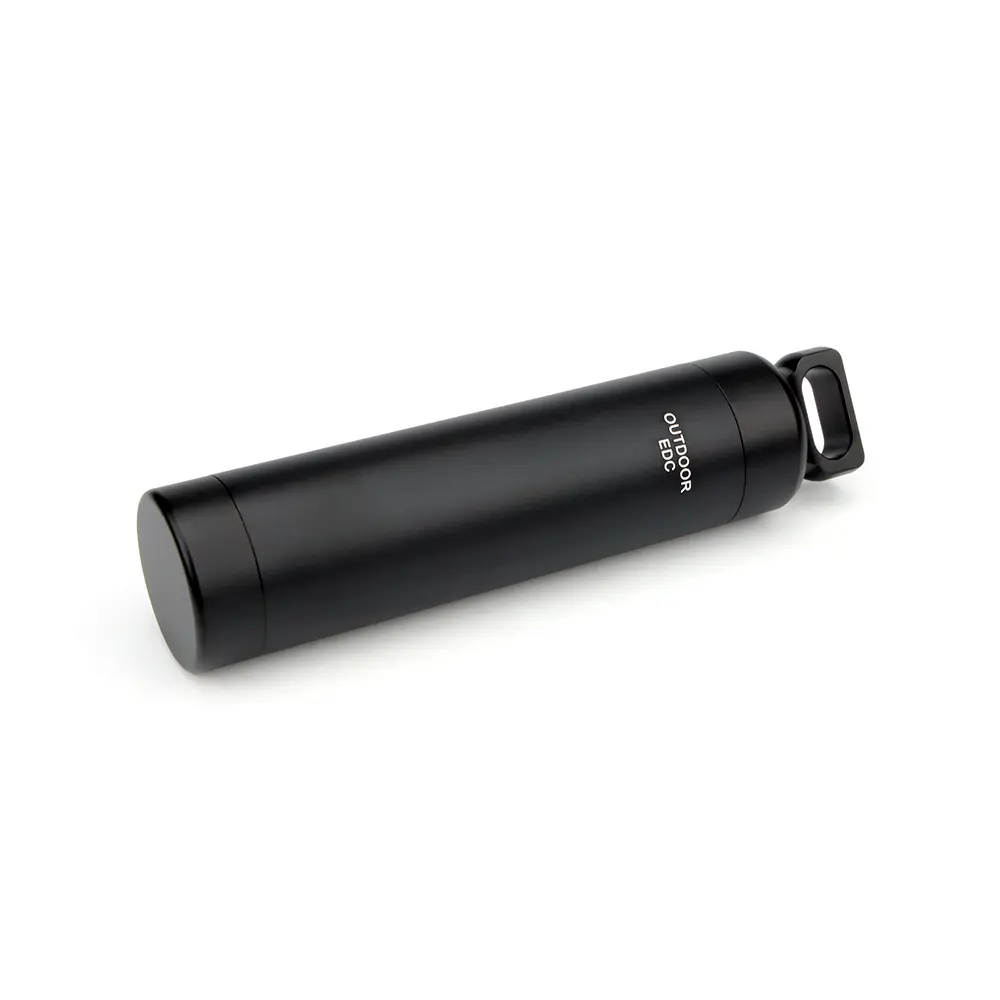 Black EDC Outdoor Waterproof Case Container Seal Bottle Holder Bottles Tool Aluminum Alloy