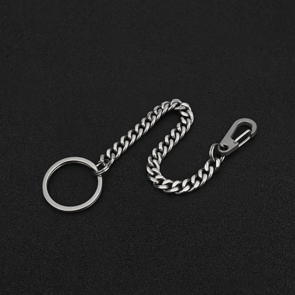 14.5cm Titanium Alloy Key Chain DIY Connection Accessories Multi-function Outdoor Tool EDC