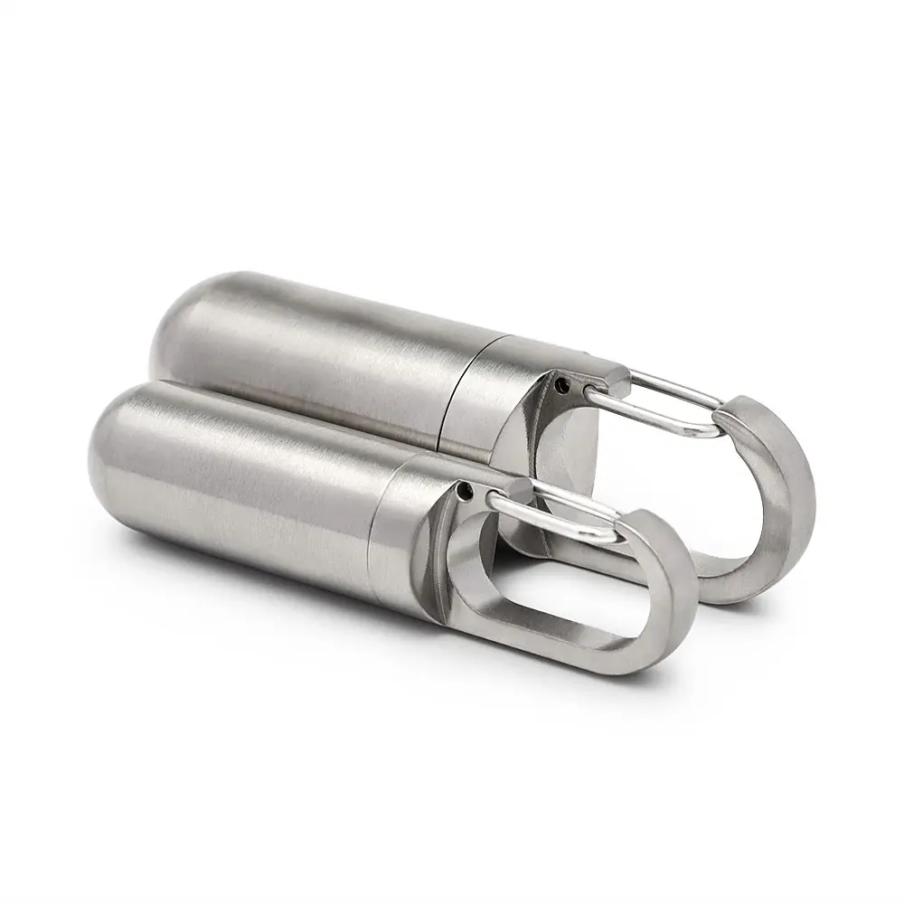 Titanium Seal Bottle Portable Pills Titanium Alloy Bottle EDC Keyring Accessories Outdoor Camping Tool