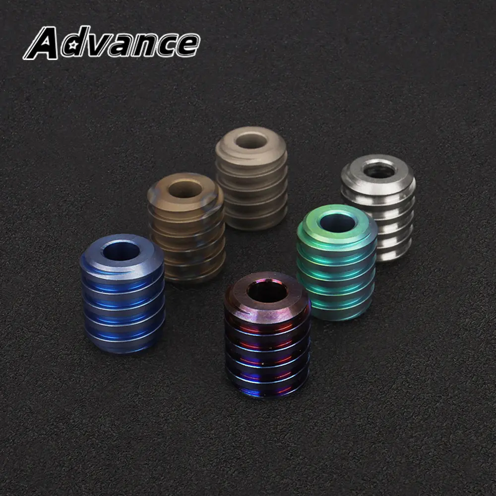 Helicoid Shape Titanium Alloy Bead Paracord Beads Rope Keychain DIY Pendant
