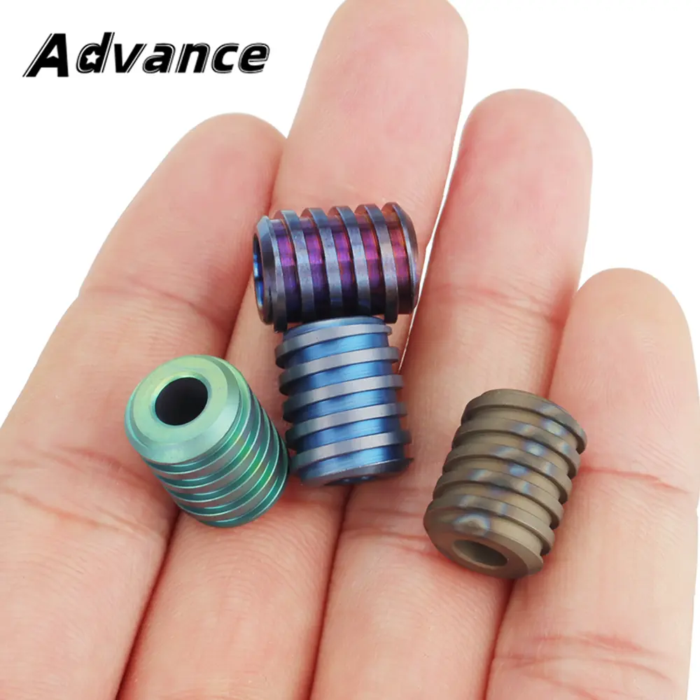 Helicoid Shape Titanium Alloy Bead Paracord Beads Rope Keychain DIY Pendant