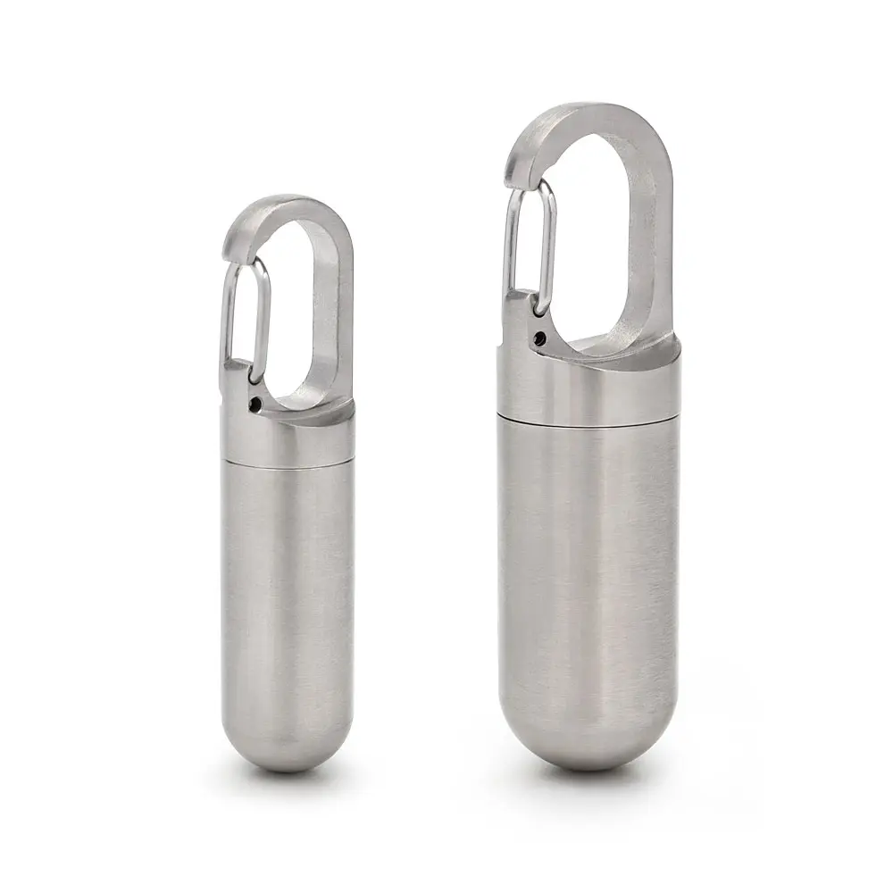 Titanium Seal Bottle Portable Pills Titanium Alloy Bottle EDC Keyring Accessories Outdoor Camping Tool
