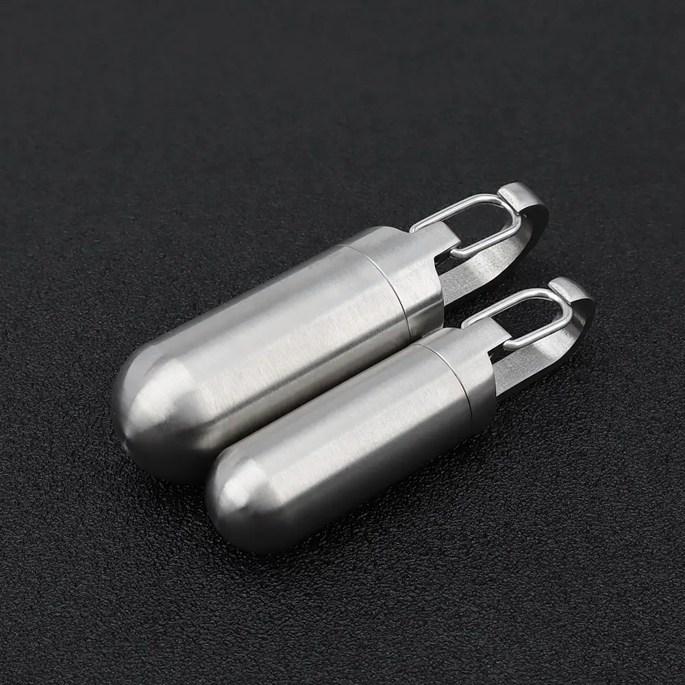 Titanium Seal Bottle Portable Pills Titanium Alloy Bottle EDC Keyring Accessories Outdoor Camping Tool