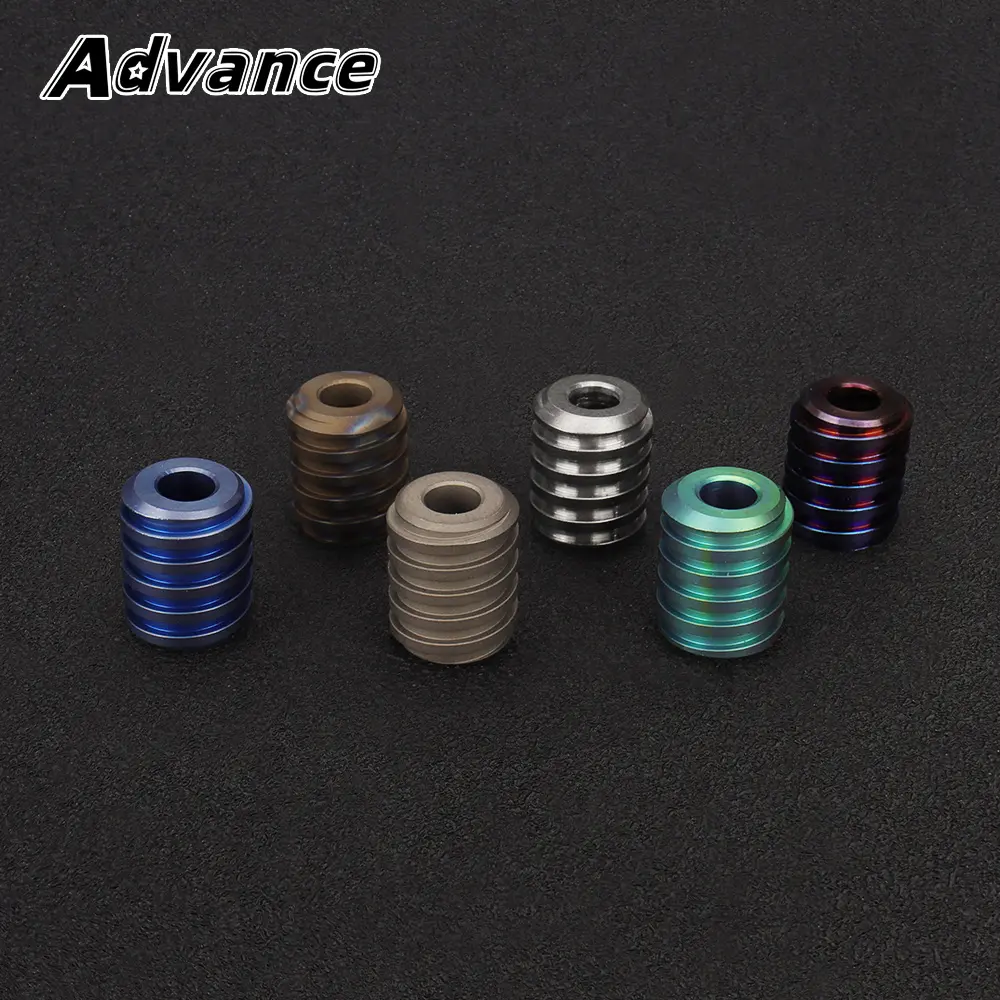 Helicoid Shape Titanium Alloy Bead Paracord Beads Rope Keychain DIY Pendant