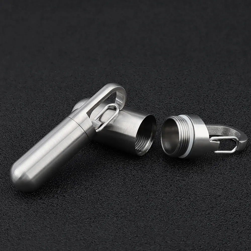 Titanium Seal Bottle Portable Pills Titanium Alloy Bottle EDC Keyring Accessories Outdoor Camping Tool