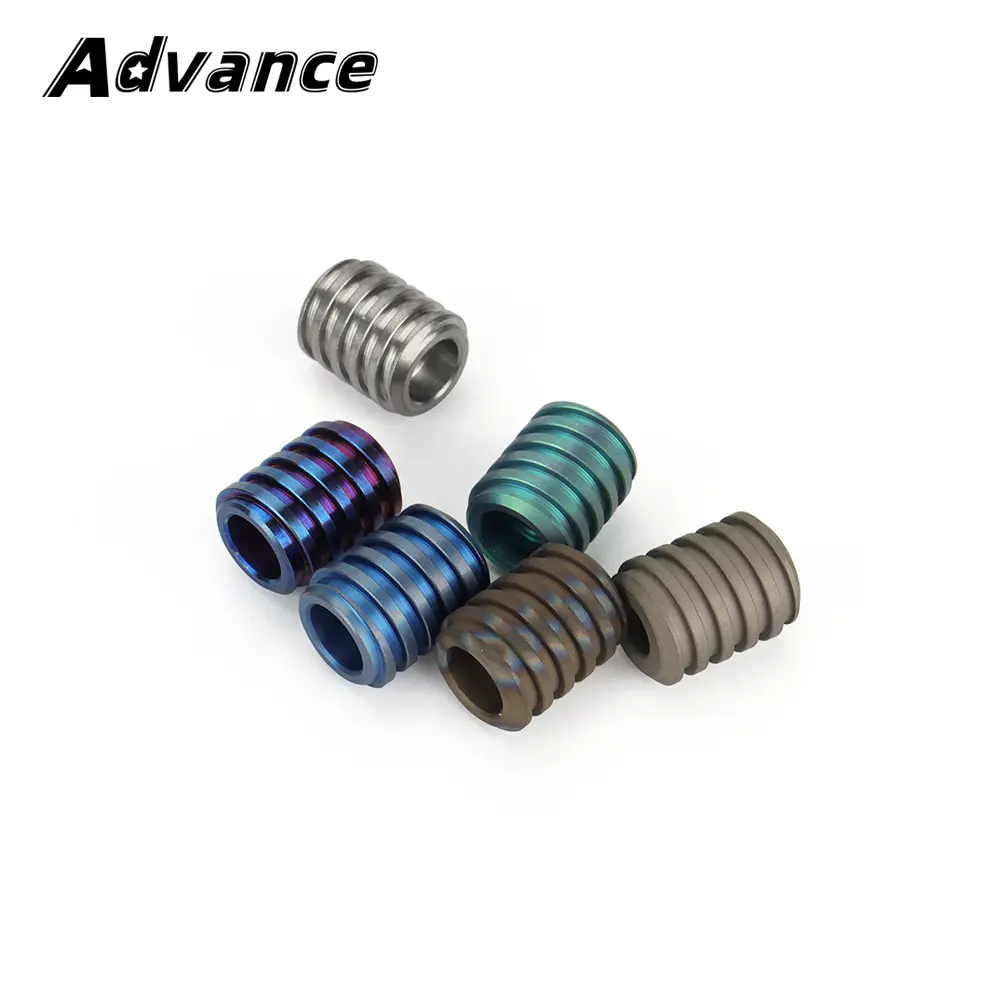 Helicoid Shape Titanium Alloy Bead Paracord Beads Rope Keychain DIY Pendant
