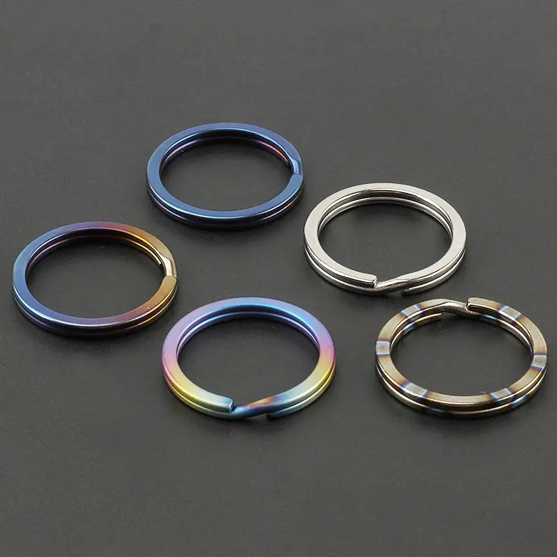 5pcs Titanium Alloy 32mm Key Ring EDC Outdoor Tool Multicolor Ultralight Titanium Keyring Wholesale Accessories