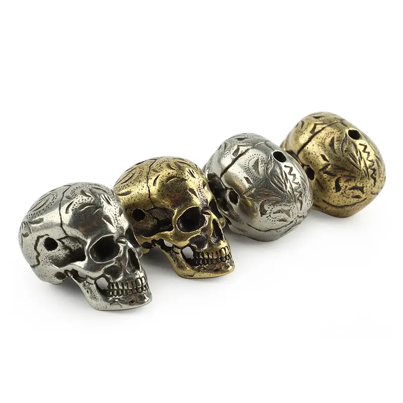 Skull Brass Knife Beads Umbrella Rope Bead Outdoor Flower Grain Skull Paracord Beads