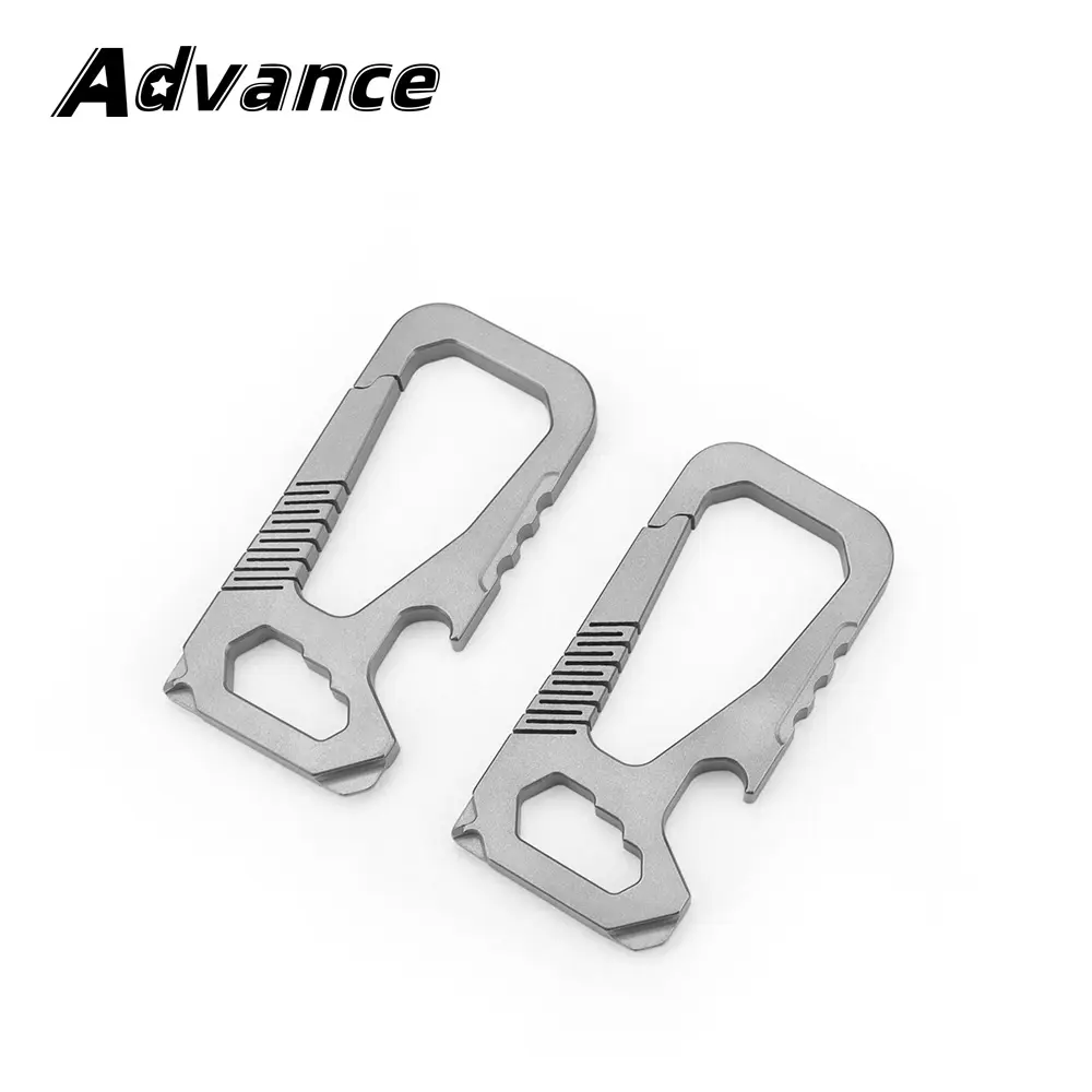 Titanium Alloy Buckle Multi-function Bottle Opener Screwdriver Keychain Outdoor Tool