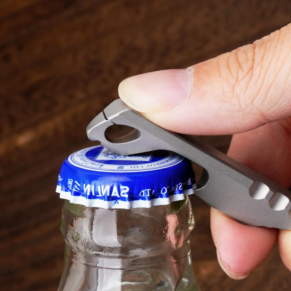 Titanium Alloy Bottle Opener Multi Functional Keychain Pendant Outdoor Tool EDC