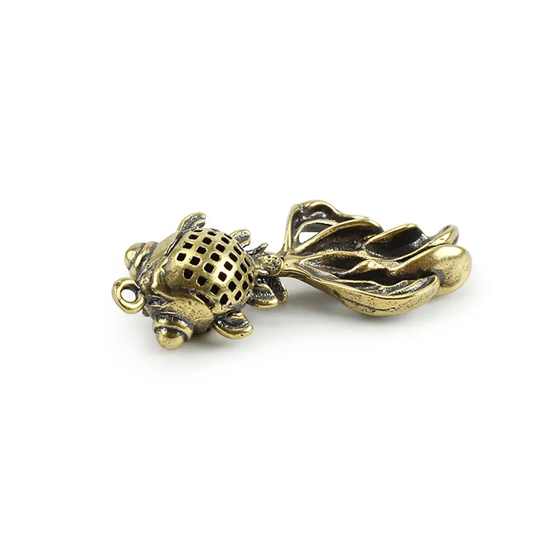 Vintage Goldfish Brass Beads Goldfish Lanyard Bead Paracord Pendant Fish Keychain DIY Pendant