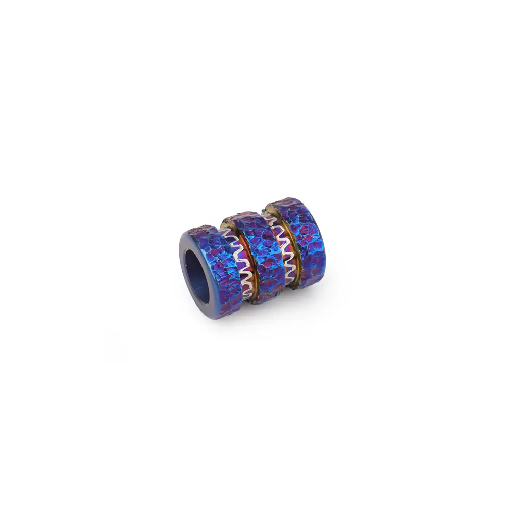 Cylinder Engraving Bead Paracord Accessories Titanium Bead Umbrella Rope Keychain Bracelet DIY Bead