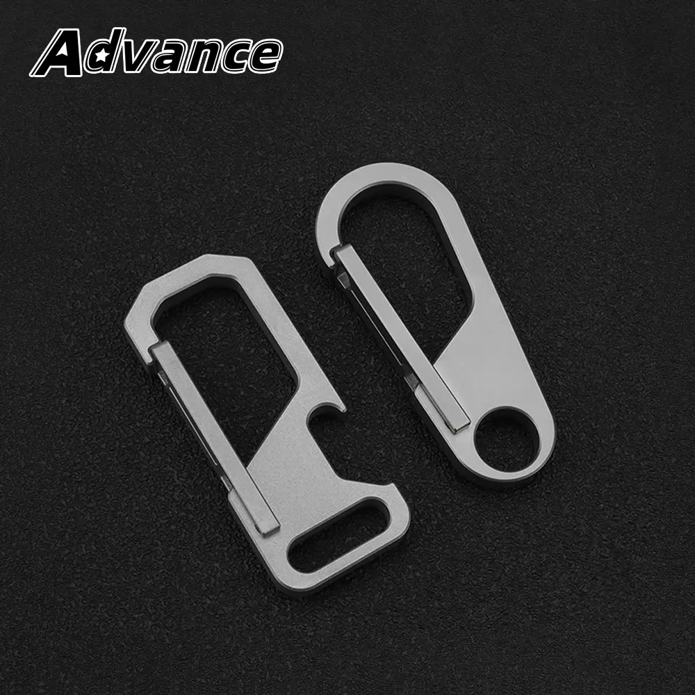 Titanium Alloy Buckle Mechanical Keyring Ring Simple Keychain Belt Buckle Outdoor Tool Accessories