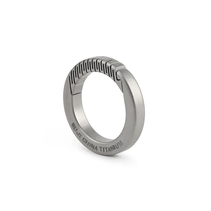Round Key Ring Titanium Alloy Keyring Round Titanium Ring Outdoor EDC Tool Keychain Car Accessories