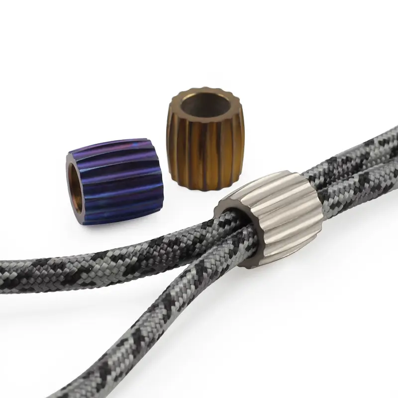 Titanium Alloy Beads Paracord Umbrella Rope Cord Outdoor Cylindrical Bead