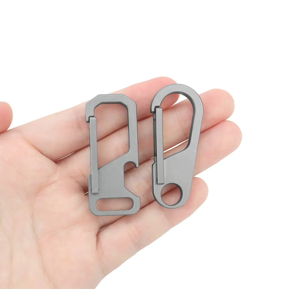Titanium Alloy Buckle Mechanical Keyring Ring Simple Keychain Belt Buckle Outdoor Tool Accessories