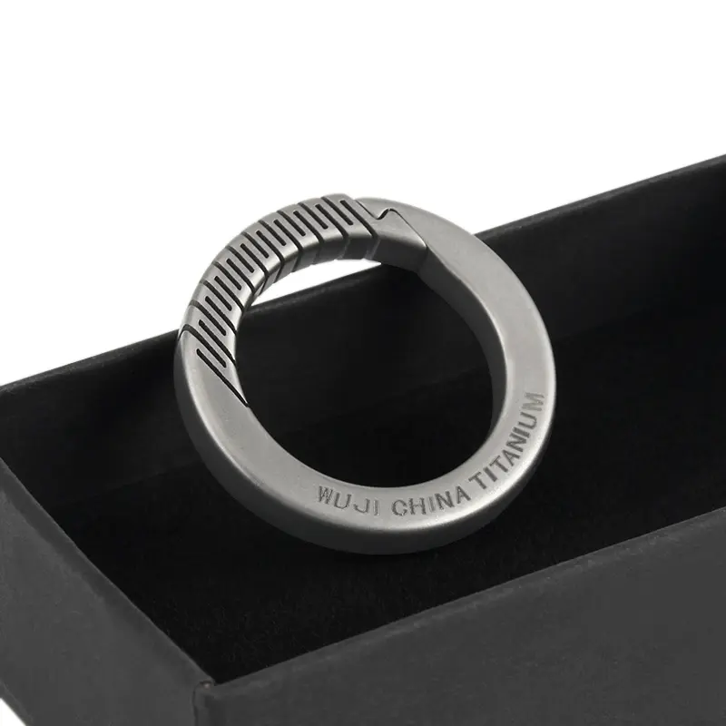 Round Key Ring Titanium Alloy Keyring Round Titanium Ring Outdoor EDC Tool Keychain Car Accessories