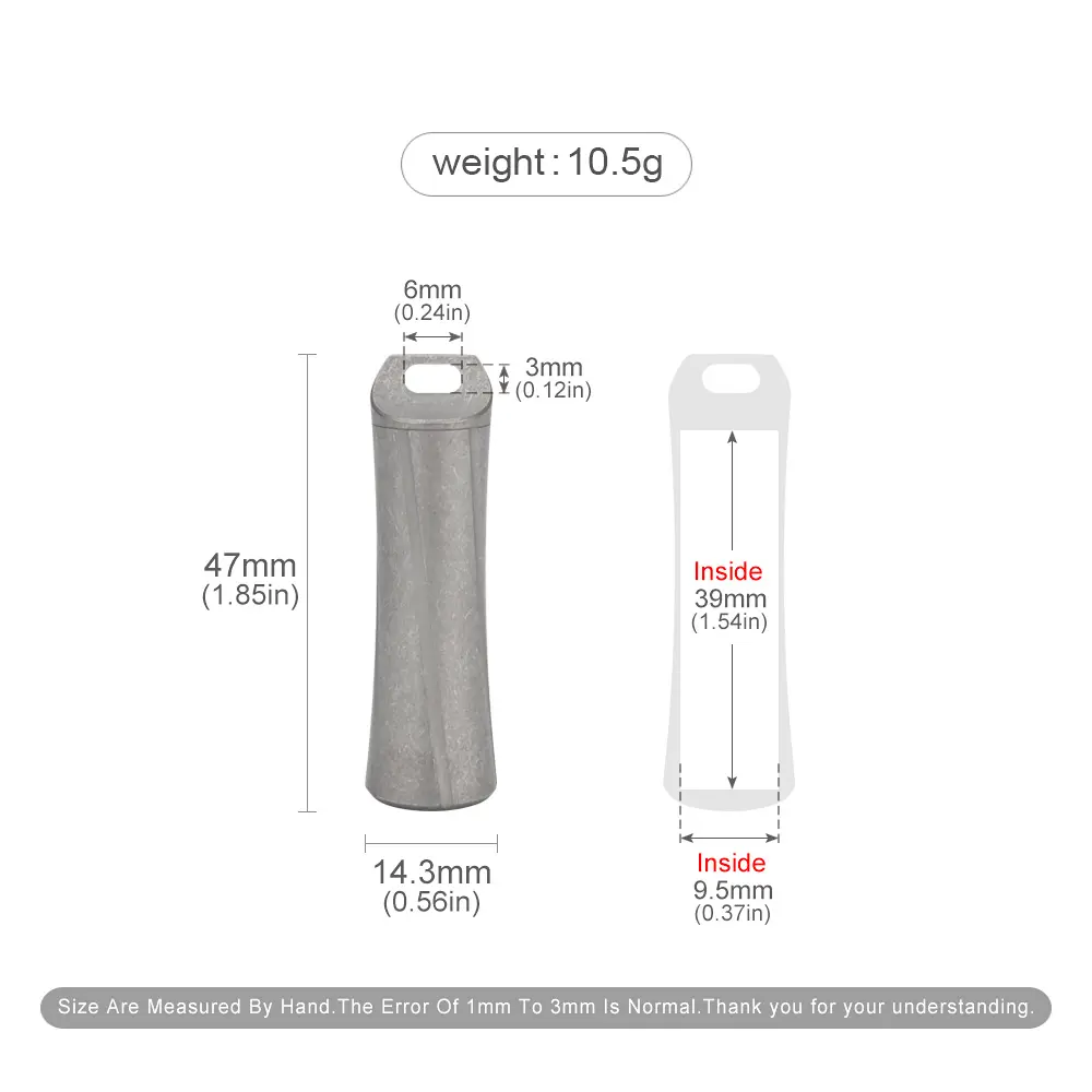 Titanium Alloy Outdoor Portable Waterproof Sealed Bottle Travelling Storage Box Outdoor Tool EDC