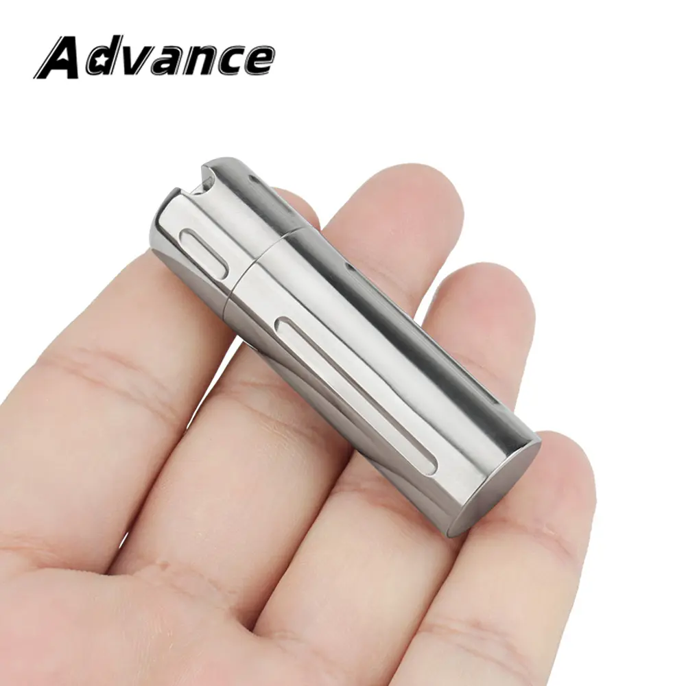 Silvery Titanium Alloy Waterproof Canister Seal Bottle Toothpick Box Outdoor Camping Tool